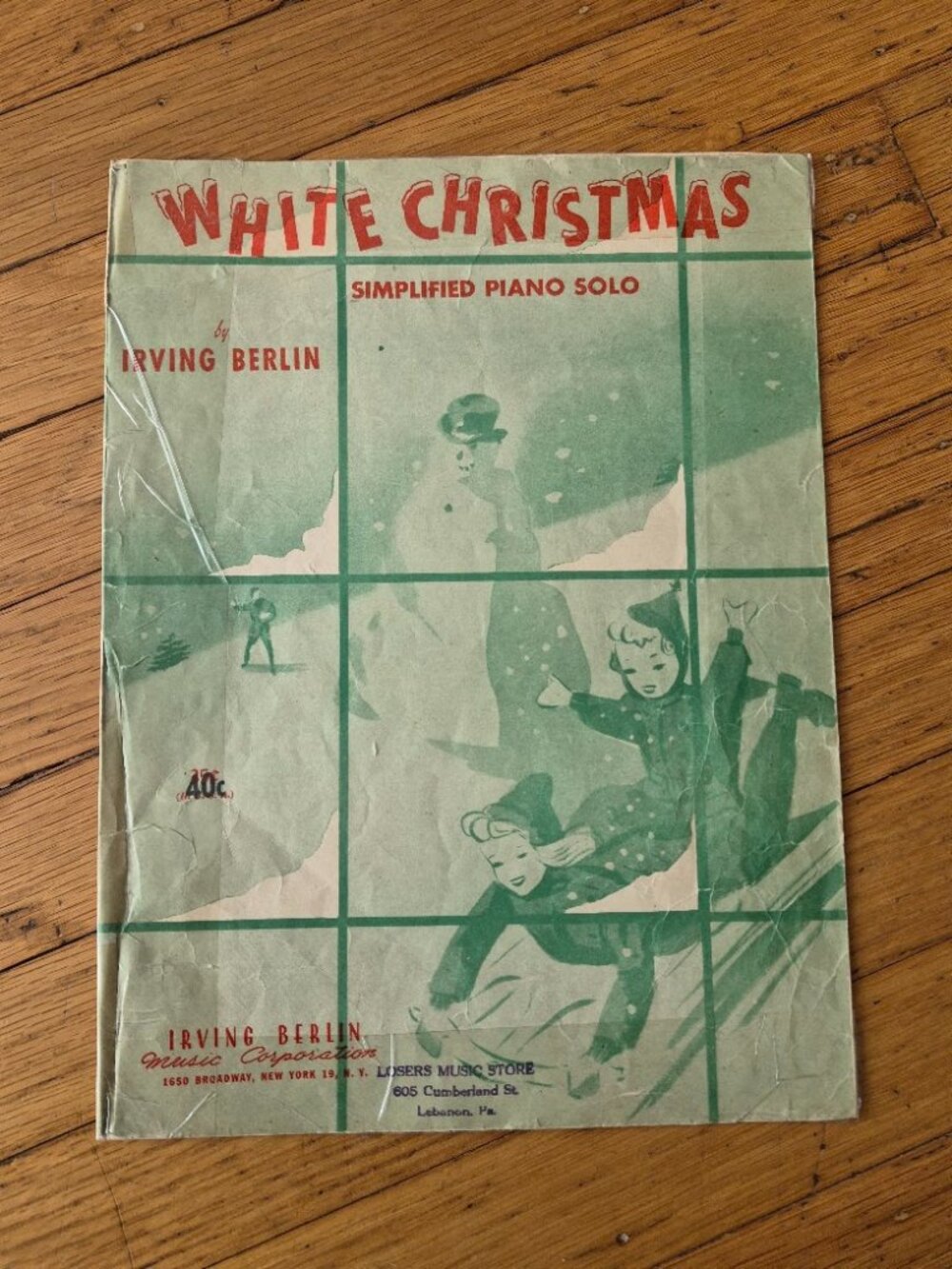 Vintage Sheet Music  "White Christmas"